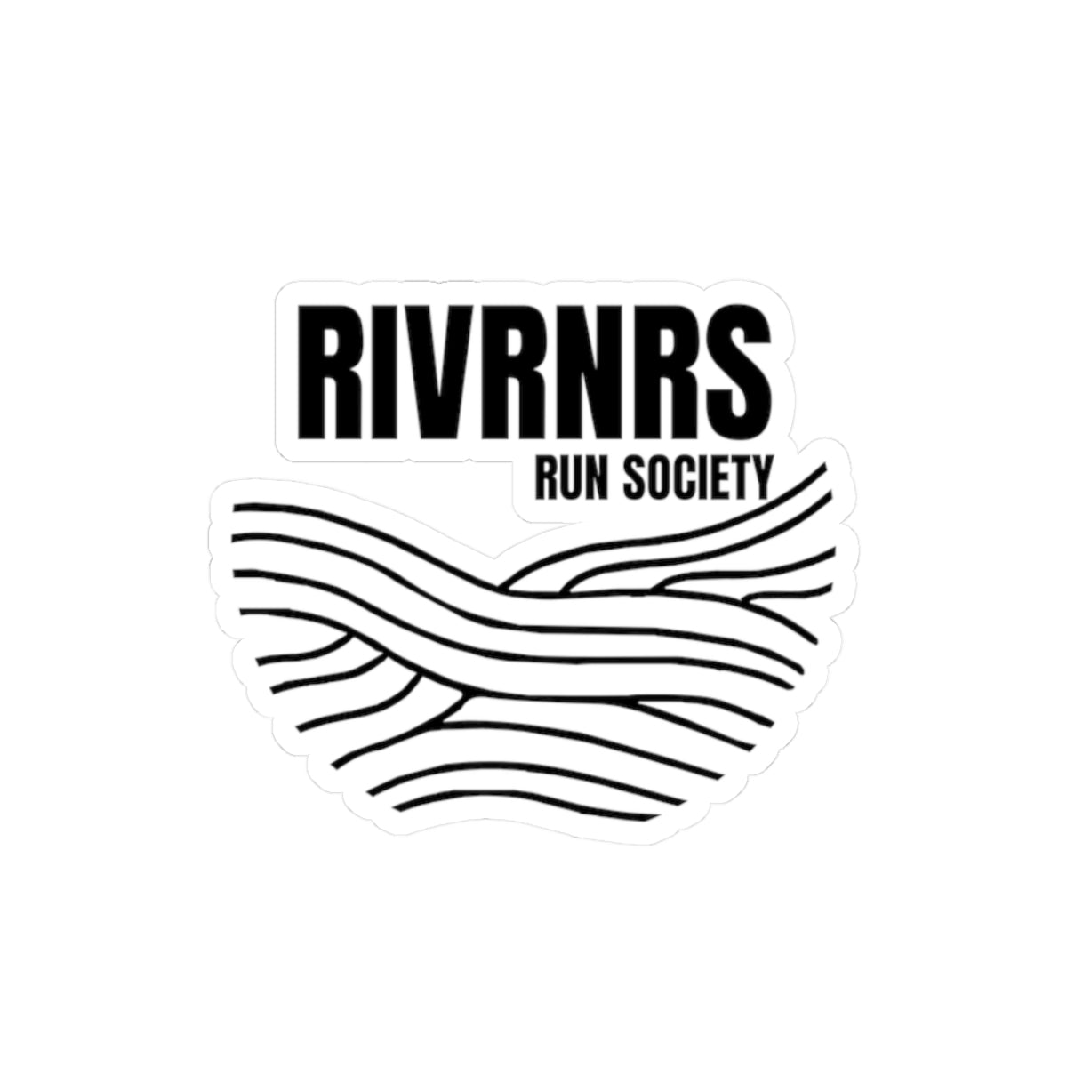 RIVRNR Run Society Kiss-Cut Stickers | Perfect for Water Bottles, Laptops, Journals, Gifts, and Running Enthusiasts
